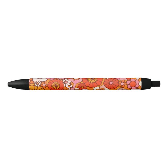 Caneta Preta Padrão de flores (Frente)