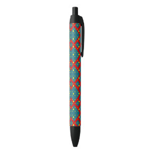 Caneta Preta Padrão de Forma Geométrica Brilhante – Decoração D