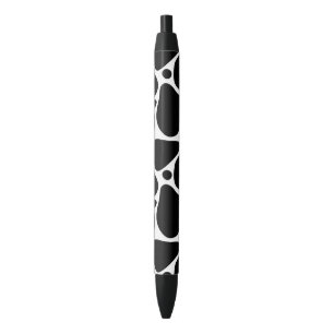 Caneta Preta Padrão de girafa abstrato branca e preta