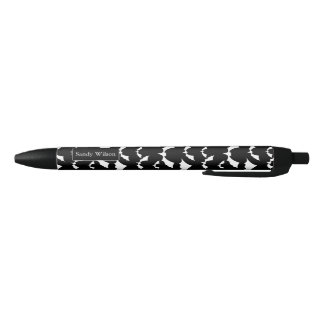 Caneta Preta padrão de halloween dos morcegos negros e brancos