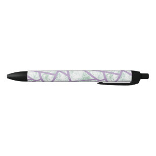 Caneta Preta Padrão de mosaico verde-lavanda