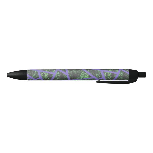 Caneta Preta Padrão de mosaico violeta e verde (Parte Inferior)