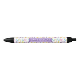 Caneta Preta Padrão de Números Coloridos Fofos Nome Personaliza
