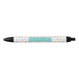 Caneta Preta Padrão de Números Coloridos Fofos Nome Personaliza