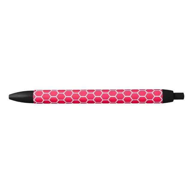 Caneta Preta Padrão de Octógono Rosa Americana (Frente)