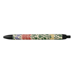 Caneta Preta Padrão de Peônia Chinoiserie Vintage Owen Jones