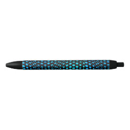 Caneta Preta Padrão de Ponto Azul Geométrico Moderno