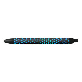 Caneta Preta Padrão de Ponto Azul Geométrico Moderno