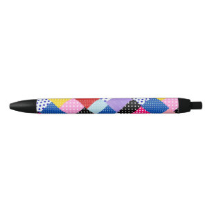 Caneta Preta Padrão de pontos mosaicos modernos coloridos