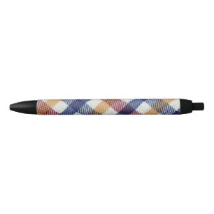 Caneta Preta Padrão de Tartan multicolor