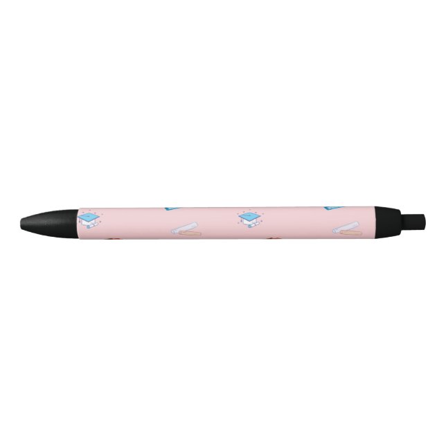 Caneta Preta Padrão de trabalho do professor a rosa (Frente)