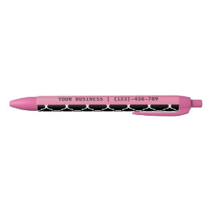 Caneta Preta Padrão de traição marroquino preto personalizado