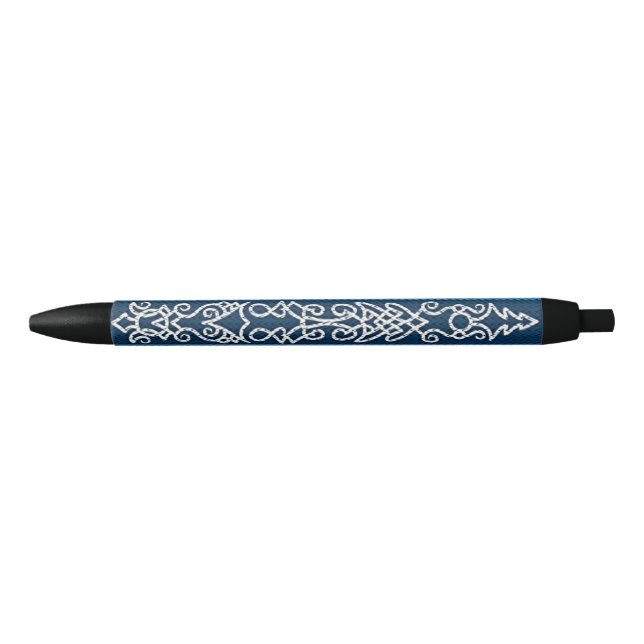 Caneta Preta Padrão de Visualização Azul (Frente)