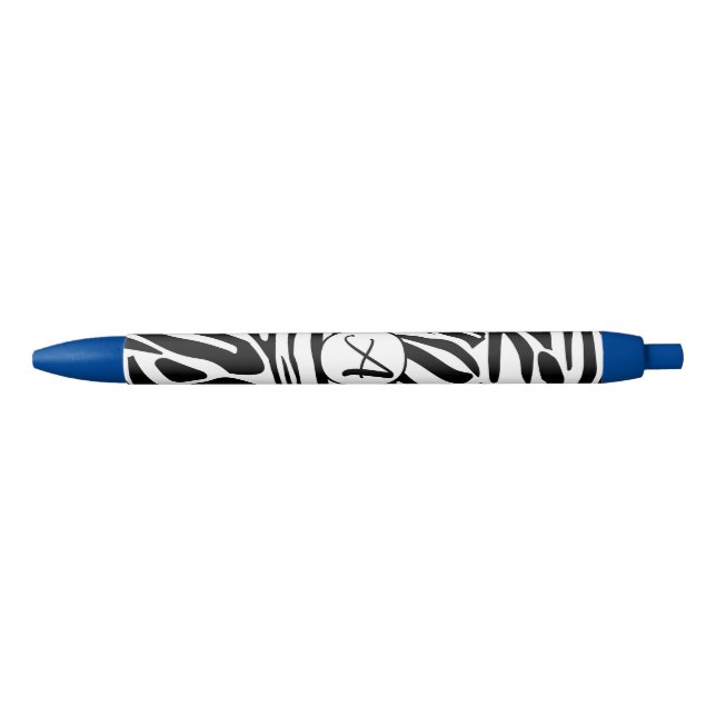Caneta Preta Padrão de Zebra (Frente)