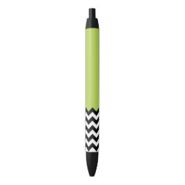 Caneta Preta Padrão de ziguezague preto e branco, Chevron, verd