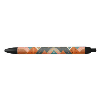 Caneta Preta Padrão Étnico Tribal Africano Terra Multicolorido