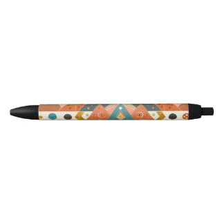 Caneta Preta Padrão Étnico Tribal Africano Terra Multicolorido