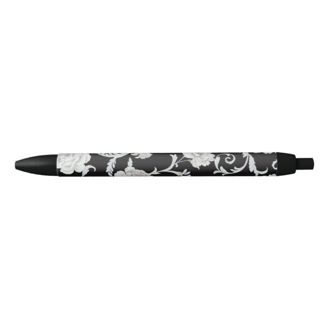 Caneta Preta Padrão floral (Frente)