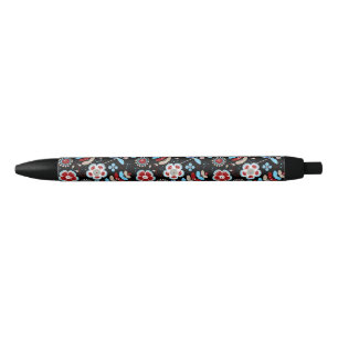 Caneta Preta Padrão Floral Povo Ousado