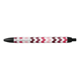 Caneta Preta Padrão Monograma Cor-de-rosa Personalizado ZigZag