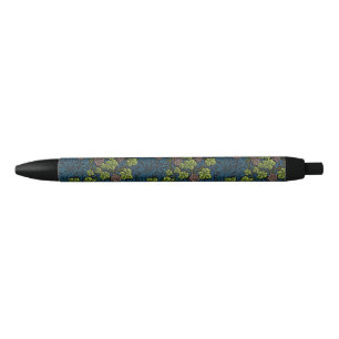 Caneta Preta Padrão Preto de Videira de Uva Sem Costura de Will
