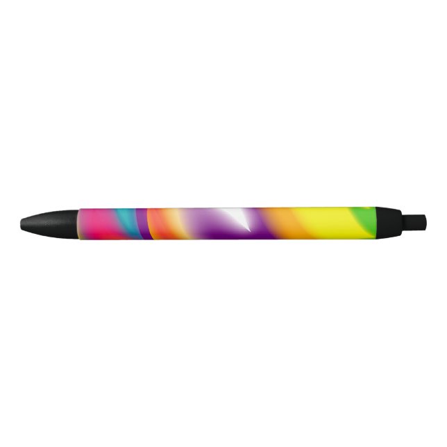 Caneta Preta Padrão radial colorido (Frente)