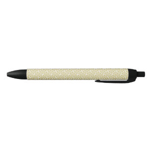 Caneta Preta Padrão Sayagata, Japonês, Dourado e Branco