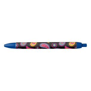 Caneta Preta Padrão sem falhas Colorir Paisley