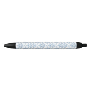 Caneta Preta Padrão Toile Francês Azul