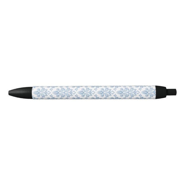 Caneta Preta Padrão Toile Francês Azul (Frente)