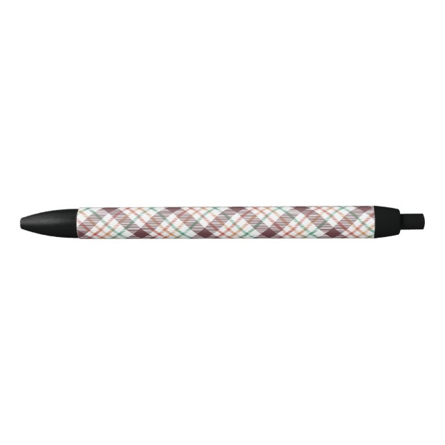 Caneta Preta Padrão Xadrez Clássico (Frente)