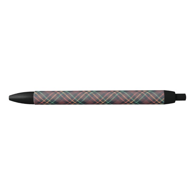Caneta Preta Padrão Xadrez Clássico (Frente)