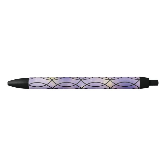 Caneta Preta Padrão Zig Zag, Roxo (Frente)