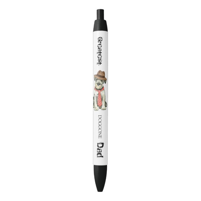Caneta Preta Pai Schnauzer Standard (Frente Vertical)