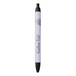 Caneta Preta Palha Desenhada Mão Hat Lilac