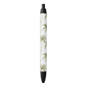 Caneta Preta Palmeiras brancas tropicais