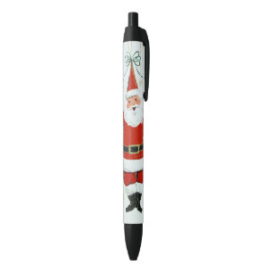 Caneta Preta Papai noel retro do natal vintage