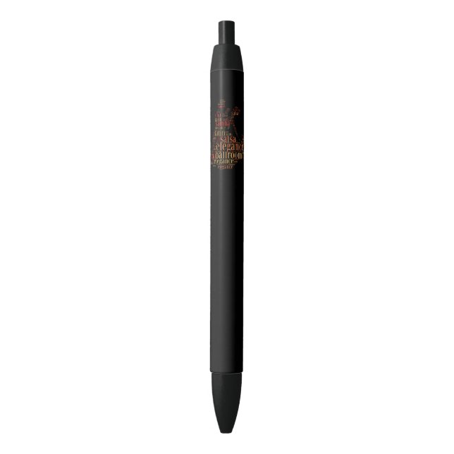 Caneta Preta Par dançante como palavras design de nuvem (Frente Vertical)