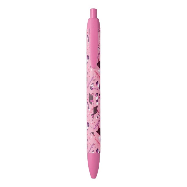 Caneta Preta Parabéns de graduação rosa (Traseira (Vertical))