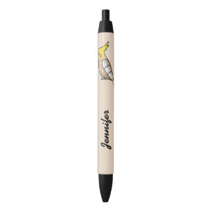 Caneta Preta Pássaro de Cartoon Cinnamon Cockatiel, Cute