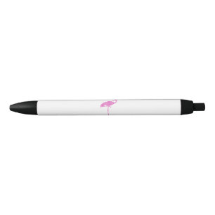 Caneta Preta Pássaro Tropical Flamingo Faux Glitter Flamingos