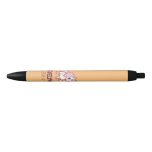 Caneta Preta Pastel Bonito Adorável Unicórnio com Nome para Cri