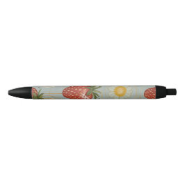 Caneta Preta Pastel Floral & Berry Delight