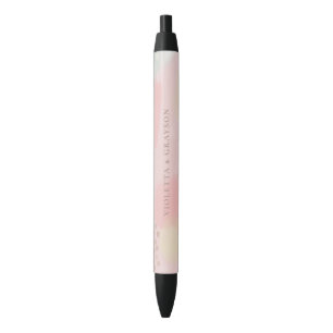 Caneta Preta Pastel Modern Abstrato Wedding