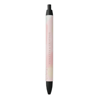 Caneta Preta Pastel Modern Abstrato Wedding