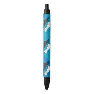 Caneta Preta Pato Sombra no Azul