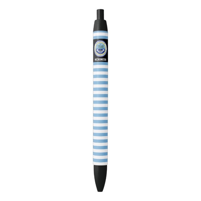 Caneta Preta Patriótico da Micronésia Flag (Frente Vertical)