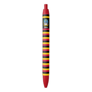 Caneta Preta Patriótico de Angola Flag Cué