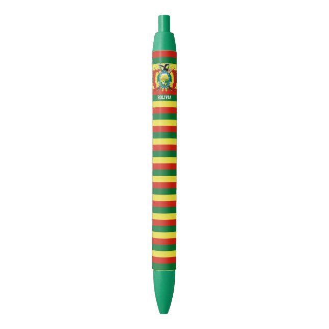 Caneta Preta Patriótico de Bandeira da Bolívia (Frente Vertical)