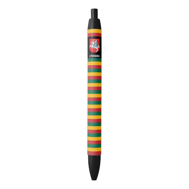 Caneta Preta Patriótico de Bandeira da Lituânia (Frente Vertical)